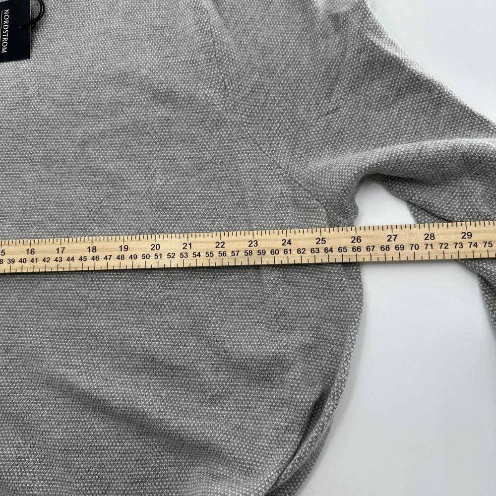 Nordstrom Signature Mens Size 2XL NWT 25% Wool Blend Gray Sweater Birdseye Print